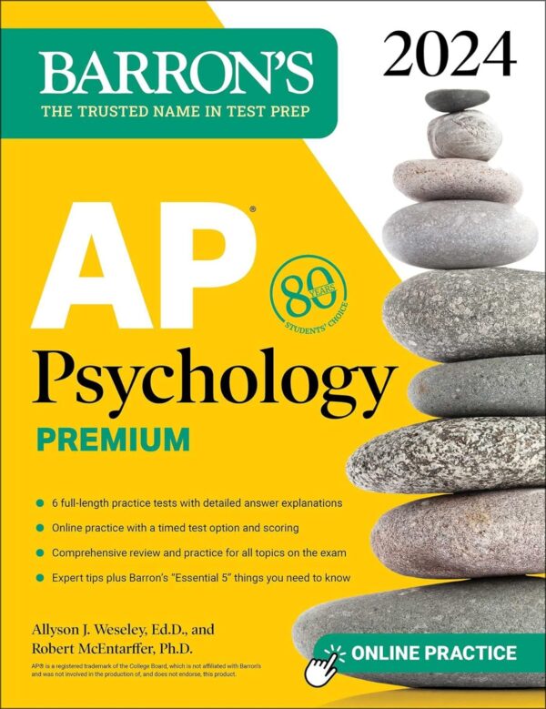 Ap Psychology Premium, 2024: Comprehensive Review With 6 Practice Tests + An Online Timed Test Option (Barron'S Ap Prep)