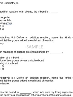 Organic Chemistry (3rd Edition) - David R. Klein - Test Bank