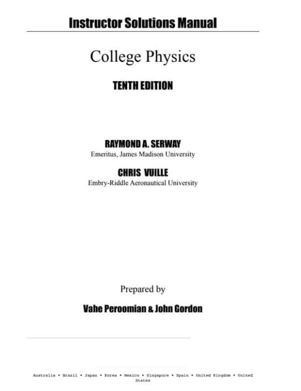 College Physics (10Th Edition) Solutions Manual